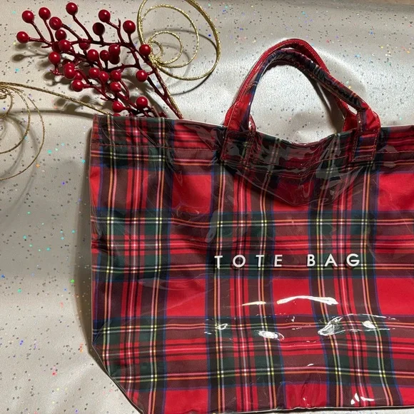Plaid Red Tote Bag perfect for you, as a gift, or I use as a gift bag! - Picture 3 of 4